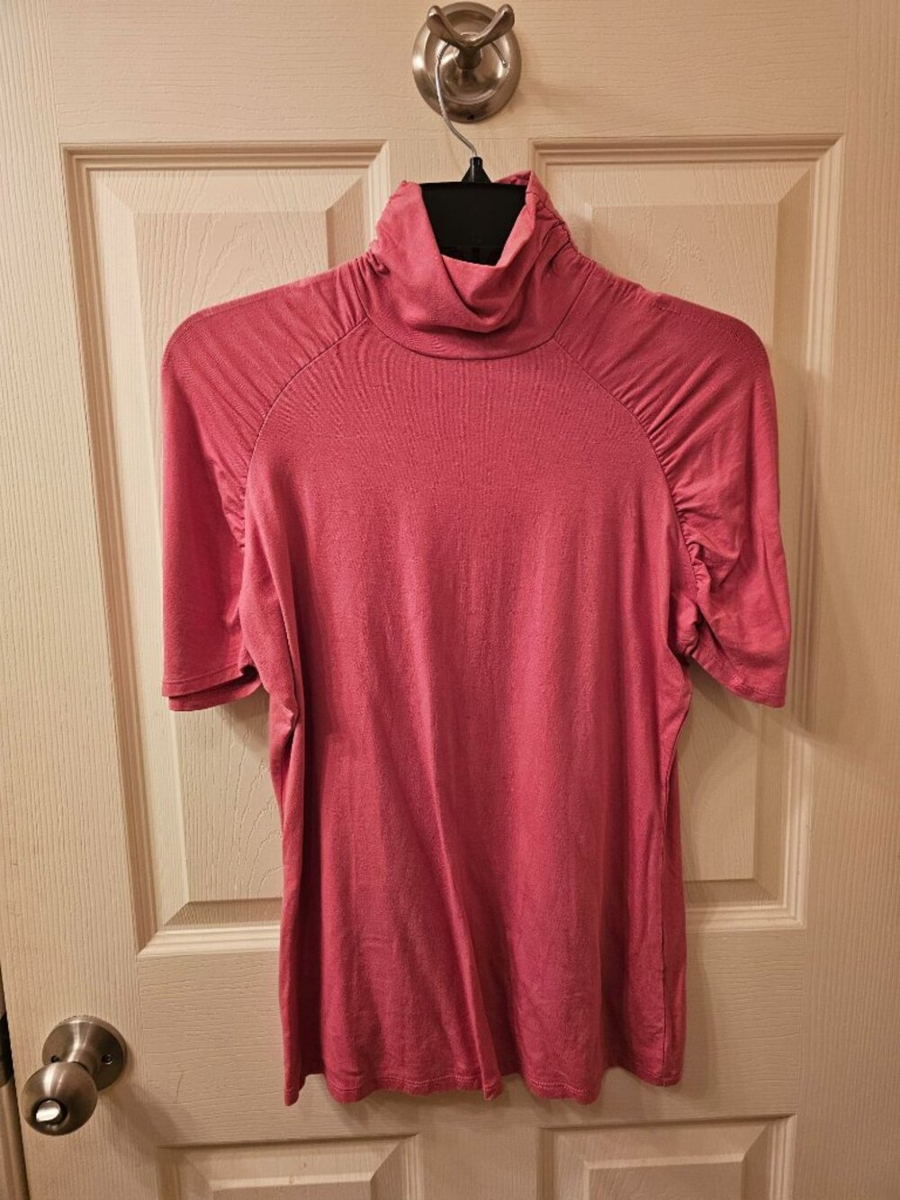 The Limited Medium Pink Short Sleeved Turtleneck Blouse